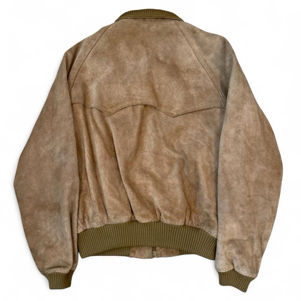 Vintage Polo Ralph Lauren Leather Suede Harrington Bomber Jacket Mens Large 90s - Picture 2 of 8